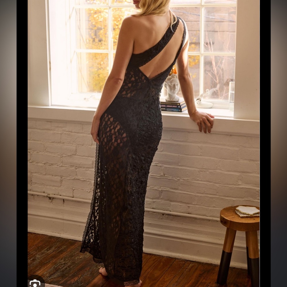 *By Anthropologie One-Shoulder Lace Sleep Dress - Picture 2 of 5